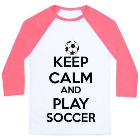 Virgin Teez  Baseball Tee Unisex Classic Baseball Tee / x-small / White/Neon Pink PLAY SOCCER UNISEX CLASSIC BASEBALL TEE