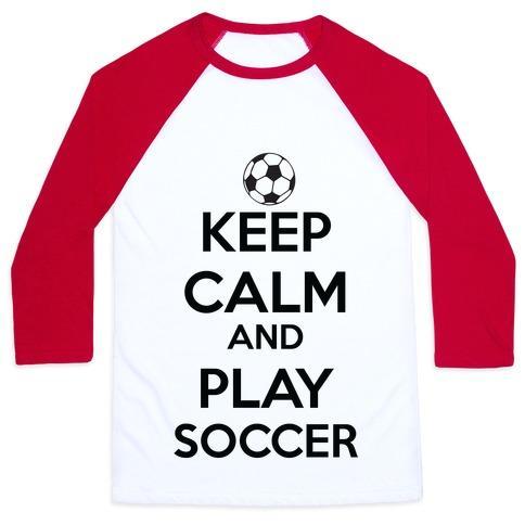 Virgin Teez  Baseball Tee Unisex Classic Baseball Tee / x-small / White/Red PLAY SOCCER UNISEX CLASSIC BASEBALL TEE