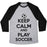Virgin Teez  Baseball Tee Unisex Tri-Blend Baseball Tee / small / Athletic Gray / Black PLAY SOCCER UNISEX TRI-BLEND BASEBALL TEE