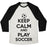 Virgin Teez  Baseball Tee Unisex Tri-Blend Baseball Tee / small / Oatmeal / Black PLAY SOCCER UNISEX TRI-BLEND BASEBALL TEE