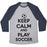 Virgin Teez  Baseball Tee Unisex Tri-Blend Baseball Tee / small / Athletic Gray / Navy PLAY SOCCER UNISEX TRI-BLEND BASEBALL TEE