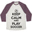 Virgin Teez  Baseball Tee Unisex Tri-Blend Baseball Tee / small / Oatmeal / Maroon PLAY SOCCER UNISEX TRI-BLEND BASEBALL TEE