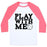Virgin Teez  Baseball Tee Unisex Classic Baseball Tee / x-small / White/Neon Pink PLAY TOGETHER UNISEX CLASSIC BASEBALL TEE