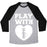 Virgin Teez  Baseball Tee Unisex Tri-Blend Baseball Tee / small / Athletic Gray / Black PLAY WITH HEART (FOOTBALL) UNISEX TRI-BLEND BASEBALL TEE