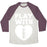 Virgin Teez  Baseball Tee Unisex Tri-Blend Baseball Tee / small / Oatmeal / Maroon PLAY WITH HEART (FOOTBALL) UNISEX TRI-BLEND BASEBALL TEE