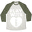 Virgin Teez  Baseball Tee Unisex Tri-Blend Baseball Tee / small / Oatmeal / Moss PLAY WITH HEART (FOOTBALL) UNISEX TRI-BLEND BASEBALL TEE