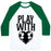 Virgin Teez  Baseball Tee Unisex Classic Baseball Tee / x-small / White/Dark Green PLAY WITH HEART (SOCCER) UNISEX CLASSIC BASEBALL TEE