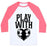 Virgin Teez  Baseball Tee Unisex Classic Baseball Tee / x-small / White/Neon Pink PLAY WITH HEART (SOCCER) UNISEX CLASSIC BASEBALL TEE