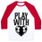 Virgin Teez  Baseball Tee Unisex Classic Baseball Tee / x-small / White/Red PLAY WITH HEART (SOCCER) UNISEX CLASSIC BASEBALL TEE