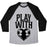 Virgin Teez  Baseball Tee Unisex Tri-Blend Baseball Tee / small / Athletic Gray / Black PLAY WITH HEART (SOCCER) UNISEX TRI-BLEND BASEBALL TEE