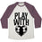 Virgin Teez  Baseball Tee Unisex Tri-Blend Baseball Tee / small / Oatmeal / Maroon PLAY WITH HEART (SOCCER) UNISEX TRI-BLEND BASEBALL TEE