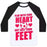 Virgin Teez  Baseball Tee Unisex Classic Baseball Tee / x-small / White/Black PLAY WITH YOUR HEART NOT JUST YOUR FEET UNISEX CLASSIC BASEBALL TEE