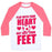Virgin Teez  Baseball Tee Unisex Classic Baseball Tee / x-small / White/Neon Pink PLAY WITH YOUR HEART NOT JUST YOUR FEET UNISEX CLASSIC BASEBALL TEE