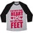 Virgin Teez  Baseball Tee Unisex Tri-Blend Baseball Tee / small / Athletic Gray / Black PLAY WITH YOUR HEART NOT JUST YOUR FEET UNISEX TRI-BLEND BASEBALL TEE