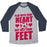Virgin Teez  Baseball Tee Unisex Tri-Blend Baseball Tee / small / Athletic Gray / Navy PLAY WITH YOUR HEART NOT JUST YOUR FEET UNISEX TRI-BLEND BASEBALL TEE