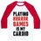 Virgin Teez  Baseball Tee Unisex Classic Baseball Tee / x-small / White/Red PLAYING HORROR GAMES IS MY CARDIO UNISEX CLASSIC BASEBALL TEE