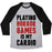 Virgin Teez  Baseball Tee Unisex Tri-Blend Baseball Tee / small / Athletic Gray / Black PLAYING HORROR GAMES IS MY CARDIO UNISEX TRI-BLEND BASEBALL TEE