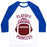 Virgin Teez  Baseball Tee Unisex Classic Baseball Tee / x-small / White/Blue PLAYOFF PRINCESS (FOOTBALL) UNISEX CLASSIC BASEBALL TEE
