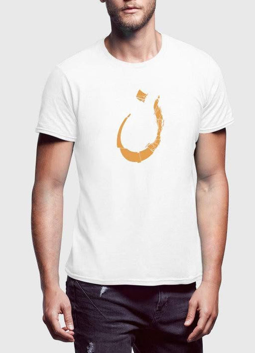 Sadaf Hamid T-SHIRT حرف ن Printed White Tshirt Half Sleeves