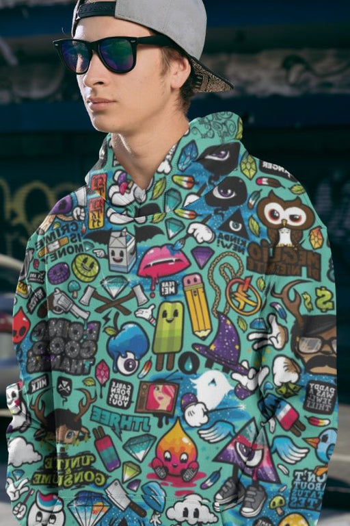 Blood Sweat Cartton Men Sublimation Hoodie