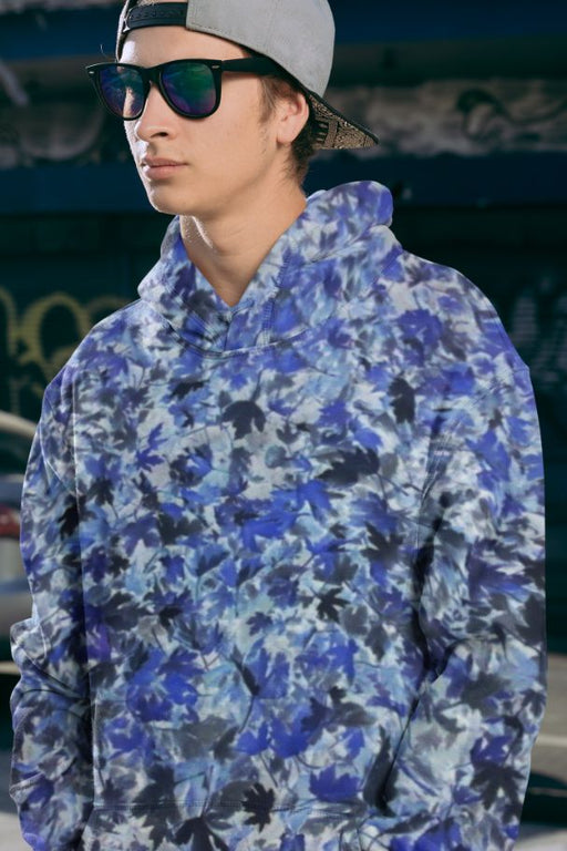 Blue Leafs (1) Men Sublimation Hoodie