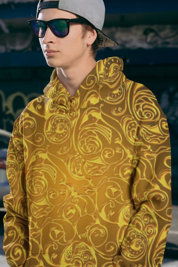 Gold Pattern Men Sublimation Hoodie