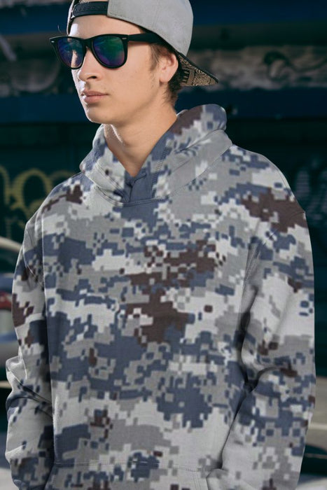 Grey Army Camofludge Men Sublimation Hoodie