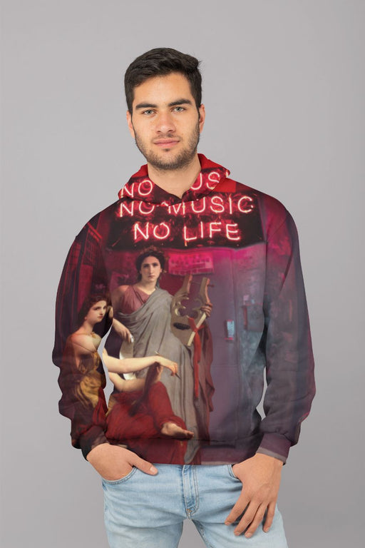 No Music, No Life Men Sublimation Hoodie