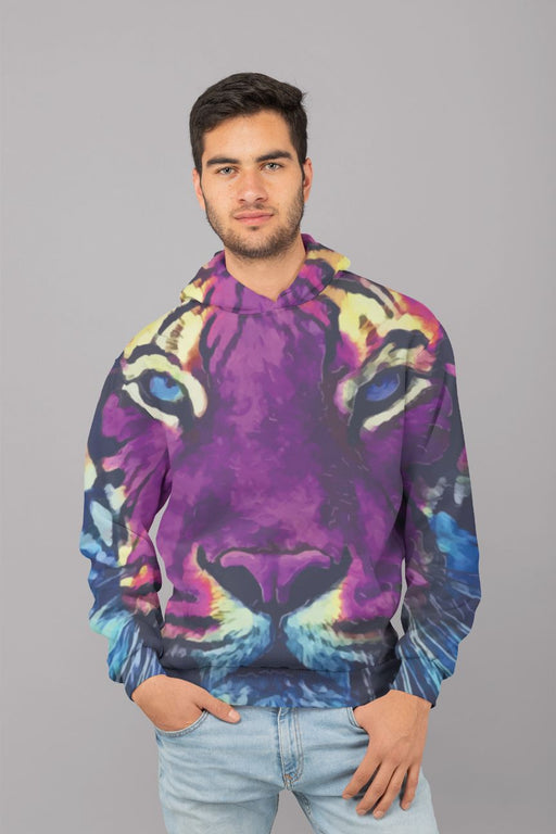 Purple Tiger Men Sublimation Hoodie