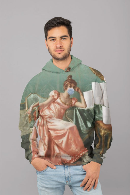 Social Distancing Men Sublimation Hoodie