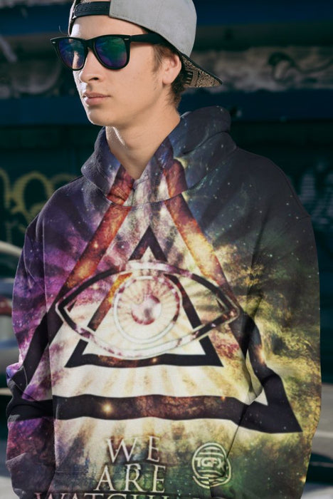 illuminate watching you Men Sublimation Hoodie