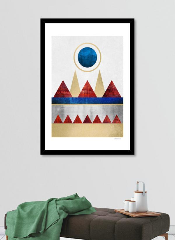 LUVD Framed Art Prints Red Mountains  Frame