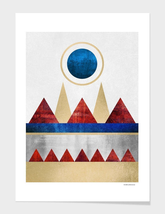 LUVD Framed Art Prints Red Mountains  Frame
