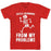 GYM FIT T-SHIRT SKELE-RUNNING FROM MY PROBLEMS RED T-SHIRT