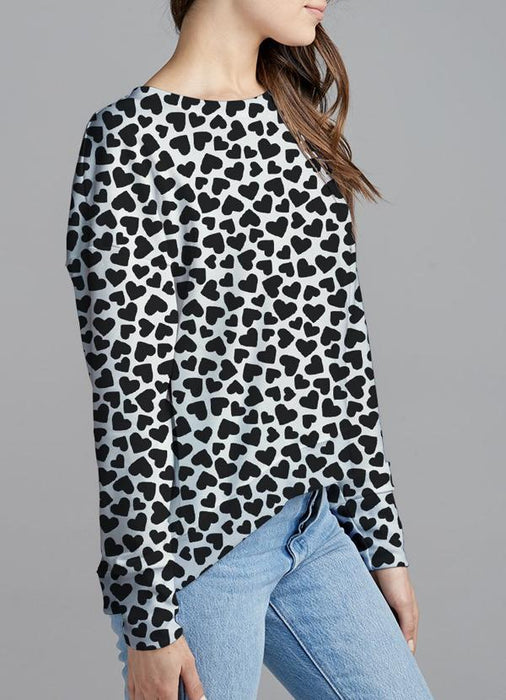 Virgin Teez Sweat Shirt Small Black Hearts Sweat Shirt