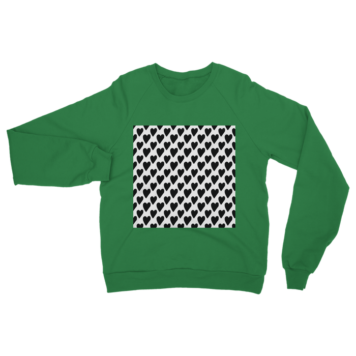 VIRGIN TEEZ Sweat shirt Kelly Green / S Small Hearts Classic Adult Sweatshirt