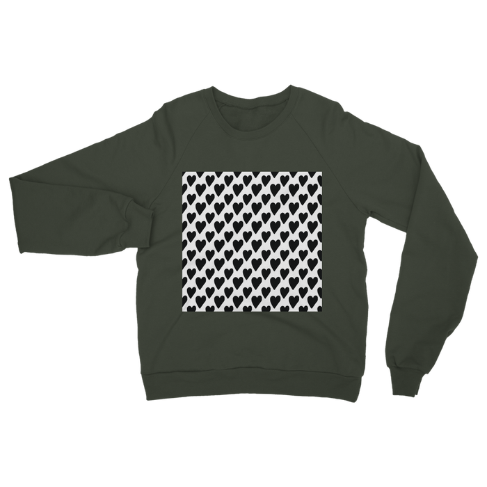 VIRGIN TEEZ Sweat shirt Olive Green / S Small Hearts Classic Adult Sweatshirt