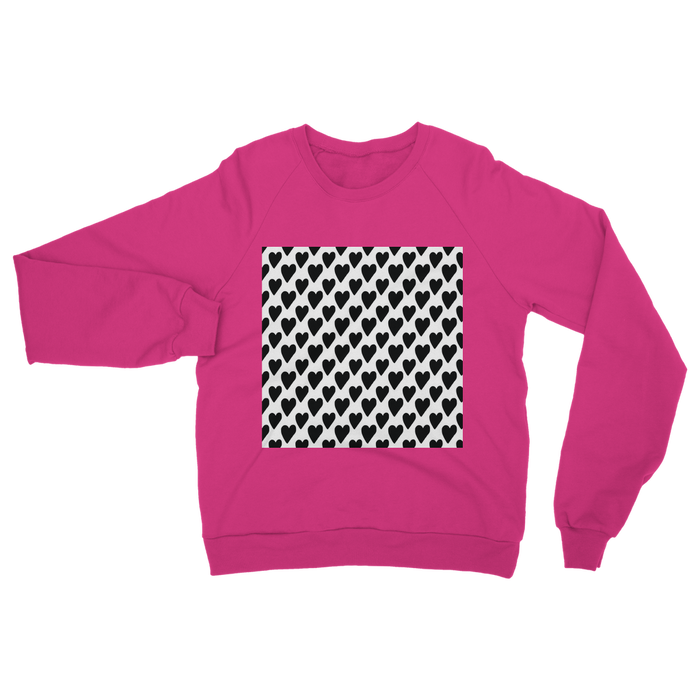 VIRGIN TEEZ Sweat shirt Safety Pink / S Small Hearts Classic Adult Sweatshirt