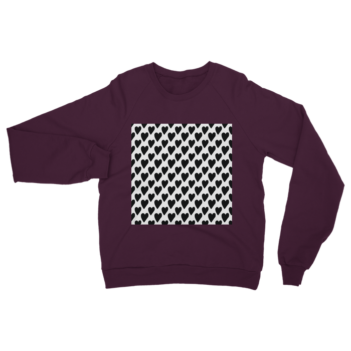VIRGIN TEEZ Sweat shirt Burgundy / S Small Hearts Classic Adult Sweatshirt
