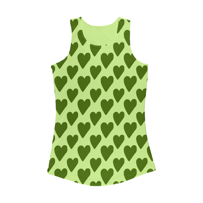 VIRGIN TEEZ Women Tank top Electric Green / XS Small Hearts Women Performance Tank Top