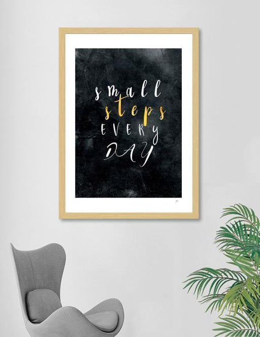 LUVD Framed Art Prints Small Steps Every Day #motivation #quotes Frame