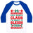 Virgin Teez  Baseball Tee Unisex Classic Baseball Tee / x-small / White/Blue SOMEONE CALL SANTA CLAUS I'M ABOUT TO SLEIGH THIS WORKOUT UNISEX CLASSIC BASEBALL TEE