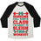 Virgin Teez  Baseball Tee Unisex Tri-Blend Baseball Tee / small / Oatmeal / Black SOMEONE CALL SANTA CLAUS I'M ABOUT TO SLEIGH THIS WORKOUT UNISEX TRI-BLEND BASEBALL TEE