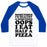 Virgin Teez  Baseball Tee Unisex Classic Baseball Tee / x-small / White/Blue SOMETIMES I'M HEALTHY & SOMETIMES OOPS I EAT HALF A PIZZA UNISEX CLASSIC BASEBALL TEE