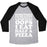 Virgin Teez  Baseball Tee Unisex Tri-Blend Baseball Tee / small / Athletic Gray / Black SOMETIMES I'M HEALTHY & SOMETIMES OOPS I EAT HALF A PIZZA UNISEX TRI-BLEND BASEBALL TEE