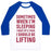 Virgin Teez  Baseball Tee Unisex Classic Baseball Tee / x-small / White/Blue SOMETIMES I WAKE UP AND THINK I SHOULD BE LIFTING UNISEX CLASSIC BASEBALL TEE