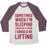 Virgin Teez  Baseball Tee Unisex Tri-Blend Baseball Tee / small / Oatmeal / Maroon SOMETIMES I WAKE UP AND THINK I SHOULD BE LIFTING UNISEX TRI-BLEND BASEBALL TEE