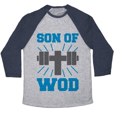 Virgin Teez  Baseball Tee Unisex Tri-Blend Baseball Tee / small / Athletic Gray / Navy SON OF WOD UNISEX TRI-BLEND BASEBALL TEE