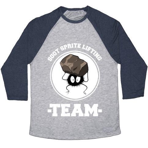 Virgin Teez  Baseball Tee Unisex Tri-Blend Baseball Tee / small / Athletic Gray / Navy SOOT SPRITE LIFTING TEAM UNISEX TRI-BLEND BASEBALL TEE