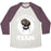 Virgin Teez  Baseball Tee Unisex Tri-Blend Baseball Tee / small / Oatmeal / Maroon SOOT SPRITE LIFTING TEAM UNISEX TRI-BLEND BASEBALL TEE